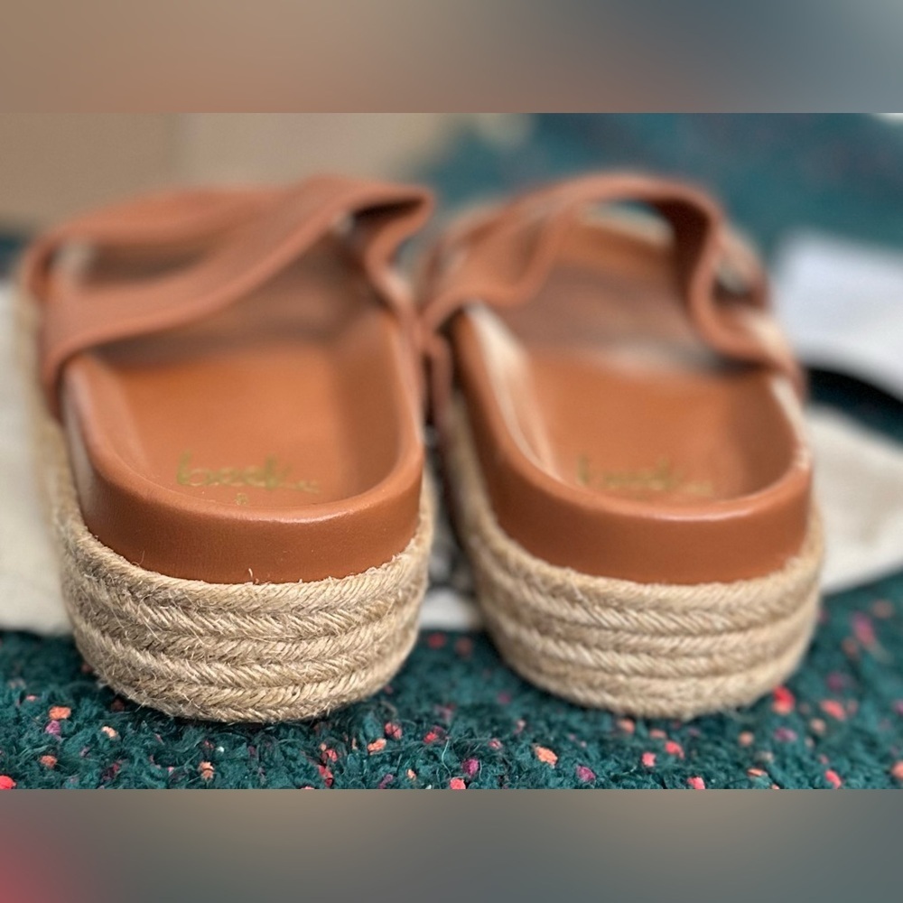 beek Twinspot Leather Platform Sandals NWT Tan Size 8 - Picture 7 of 15